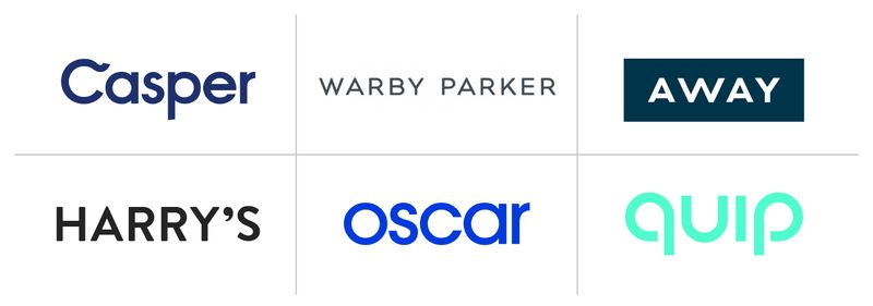 Look-alike brands’ logos on a white background