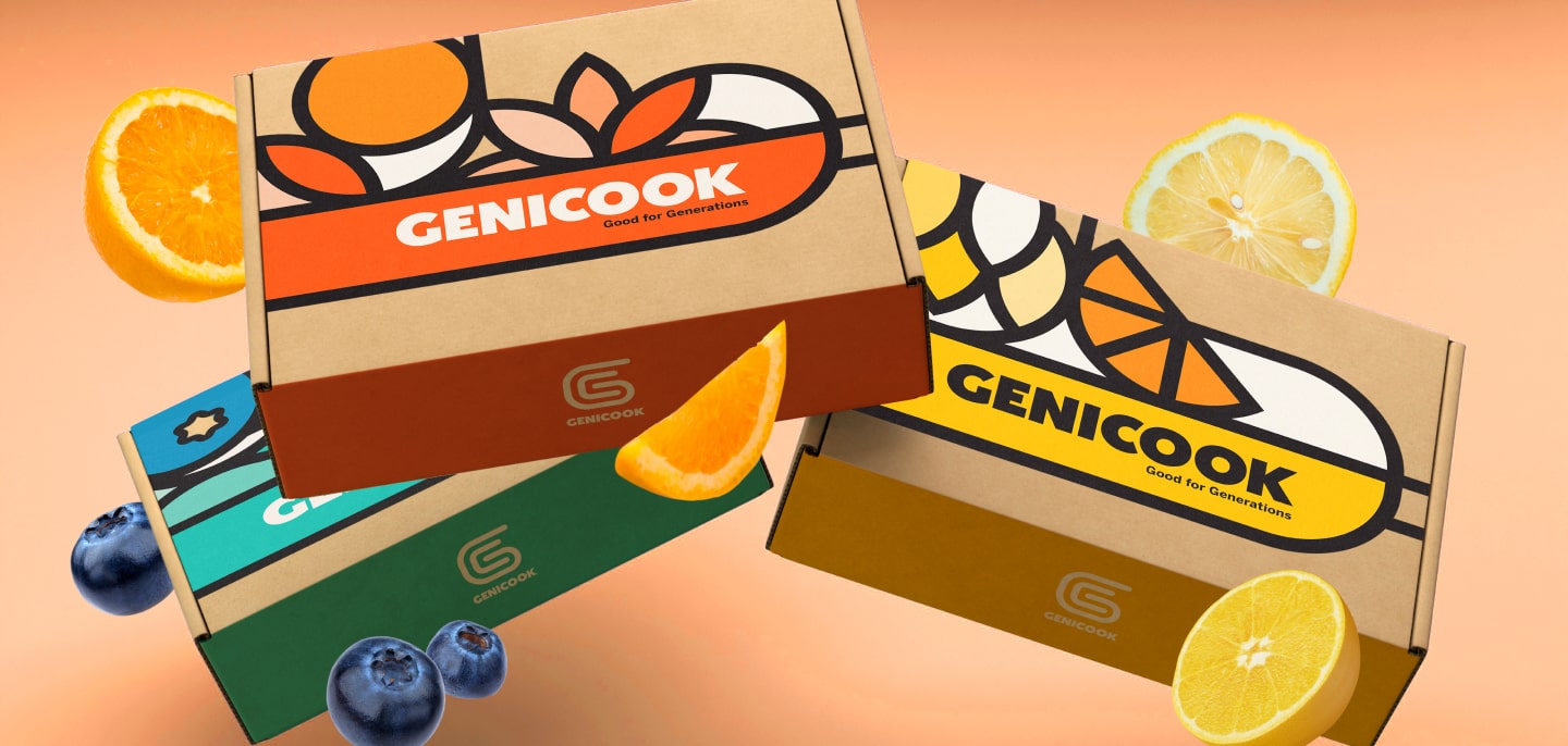 Genicook new packaging created by Flux Branding for a full brand transformation