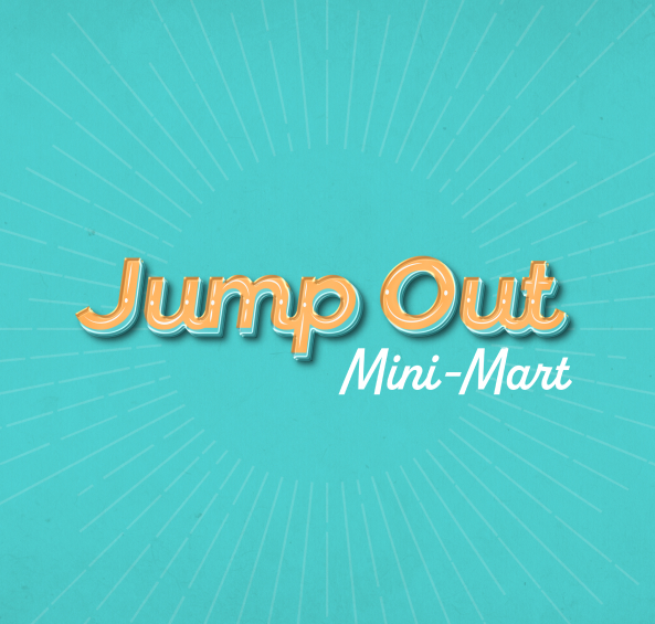 New Brand Logo. Branding for Jumpout mini mart drive through. Advertising Posters