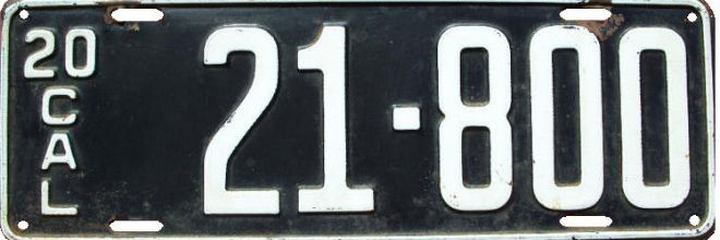 1920 CA License