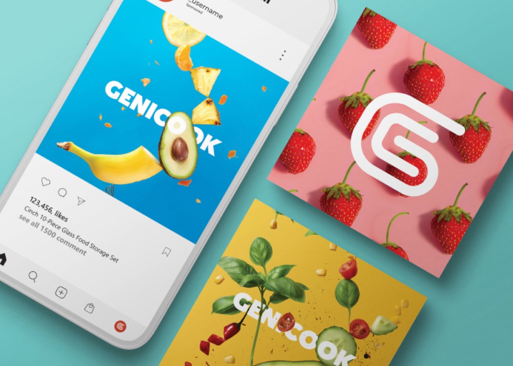 Genicook's new social branding designed by Flux